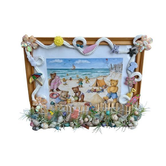 Beach Theme - Teddy Bears on the Beach Framed Print - Picture 2 of 4